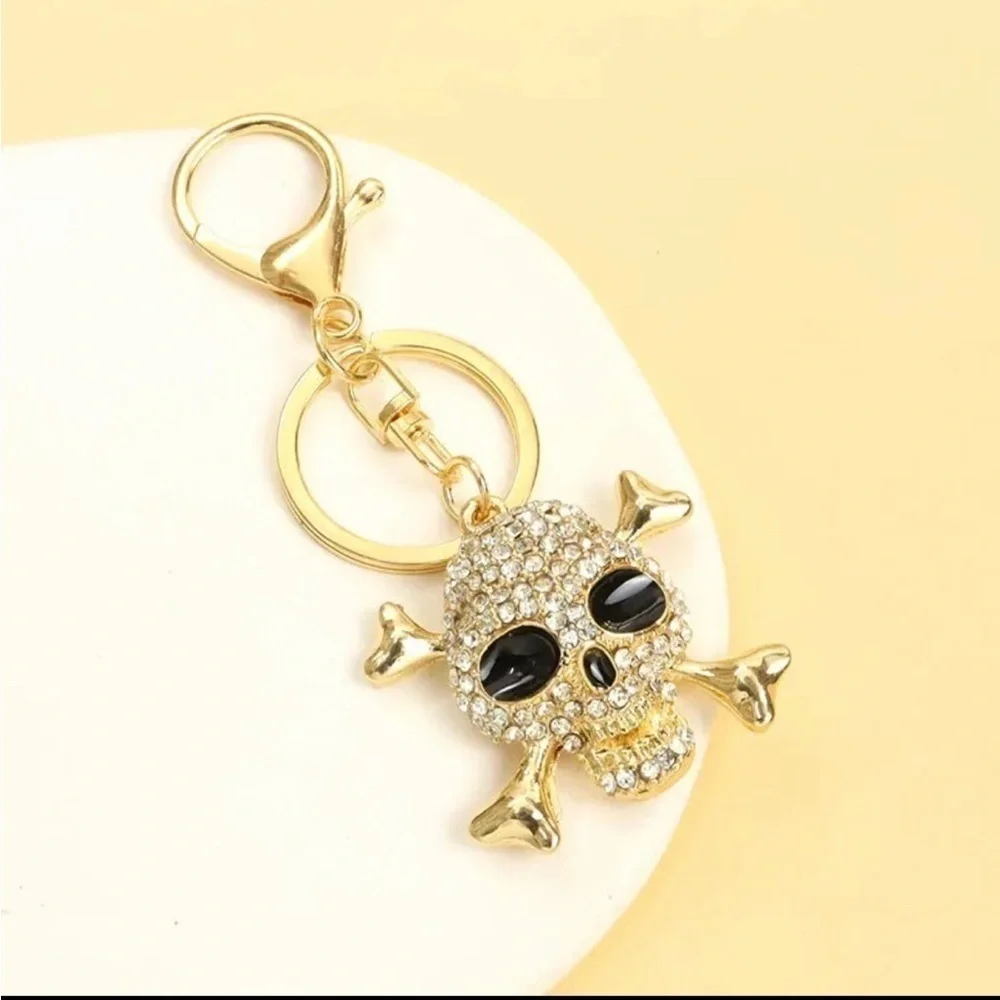 Skull and Crossbones ☠️ Crystal Keychain/ Bag Charm